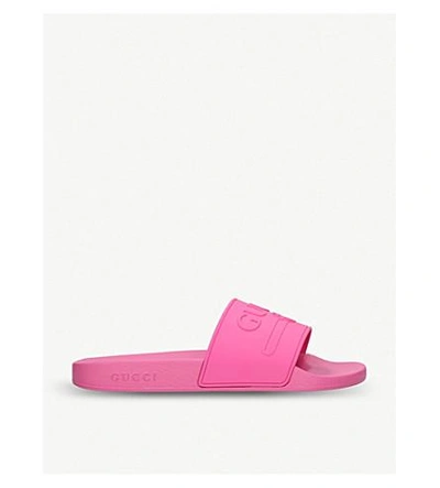 Shop Gucci 追求 标志 滑块 In Pink