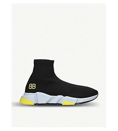 Shop Balenciaga Speed Knit Mid-top Sneakers In Blk/other