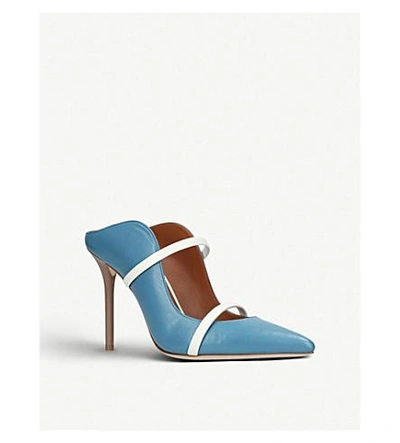 Shop Malone Souliers Maureen Leather Mules In Blue