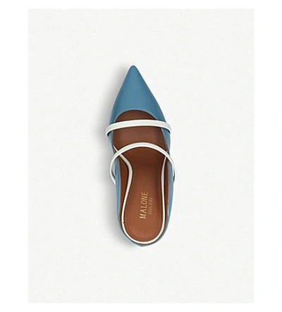Shop Malone Souliers Maureen Leather Mules In Blue