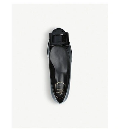 Shop Roger Vivier Gommette Patent Leather Ballerina Flats In Black