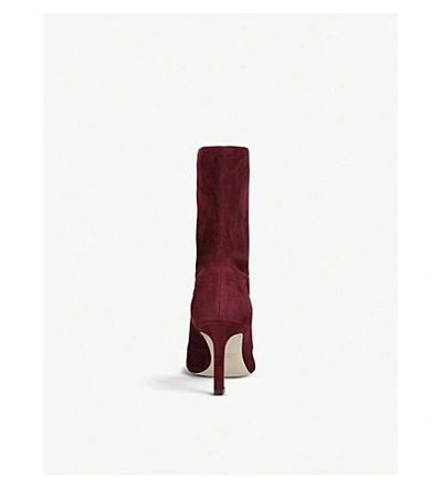 Shop Stuart Weitzman Rapture Suede Sock Boots In Wine