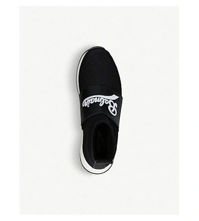 Shop Balmain Cameron Embroidered-logo Sock Trainers In Black