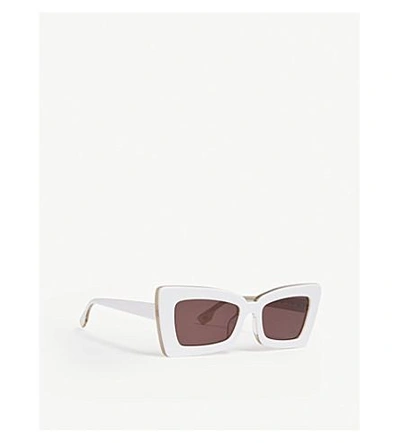 Shop Le Specs Zaap! Acetate And Metal Sunglasses In White Blush