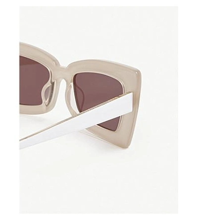 Shop Le Specs Zaap! Acetate And Metal Sunglasses In White Blush