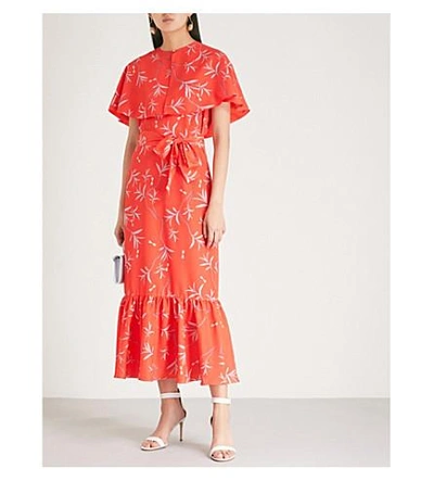 Shop Borgo De Nor 玛格丽塔 绉 Midi 穿着 In Red