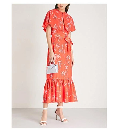 Shop Borgo De Nor 玛格丽塔 绉 Midi 穿着 In Red