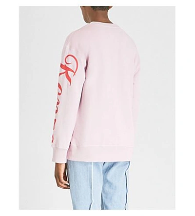 Shop Kenzo Tiger-embroidered Cotton-jersey Sweatshirt In Pastel Pink
