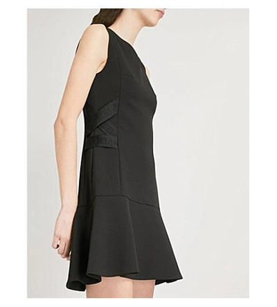 Shop Claudie Pierlot Branded Crepe Dress In Black