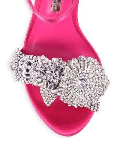Shop Sophia Webster Lilico Crystal-embellished Leather Sandals In Pink Silver