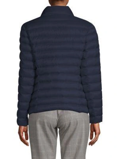 Shop Peserico Snap Front Puffer In Navy