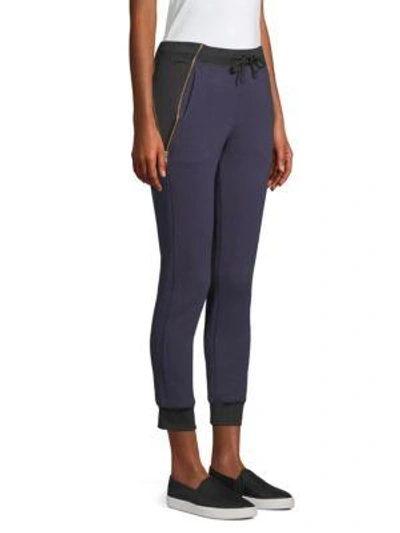 Shop Koral Zeppelin Zip Waist Joggers In Maritime Blue