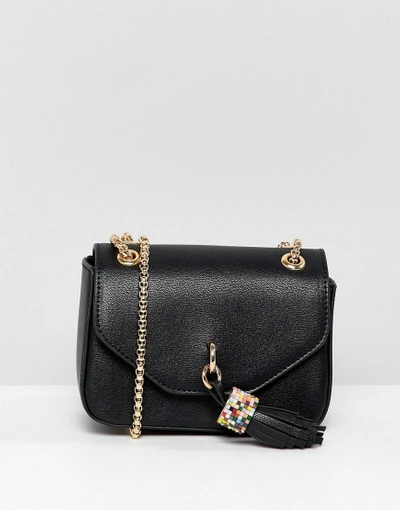 Shop Dune Evening Bag With Tassel Detail And Chain Strap - Black