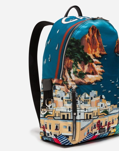 Shop Dolce & Gabbana Printed Nylon Vulcano Backpack In Multi-colored