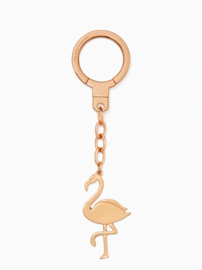 Shop Kate Spade Flamingo Keychain In Rose Gold