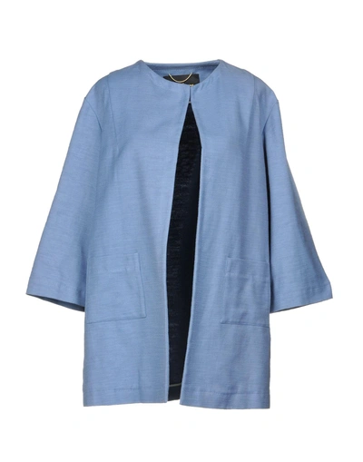 Shop Les Copains Full-length Jacket In Pastel Blue