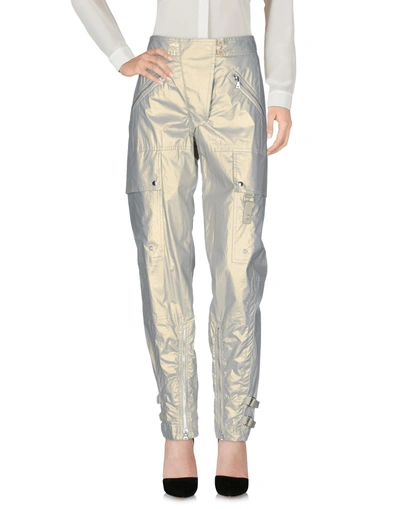 Shop Prada Casual Pants In Platinum