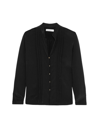 Shop Sandro Silk Shirts & Blouses In Black