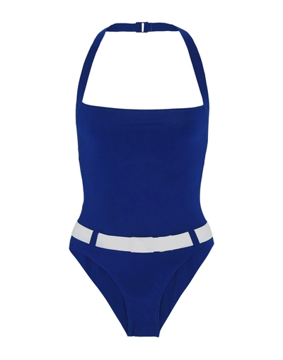 Shop Lisa Marie Fernandez One-piece Swimsuits In Blue