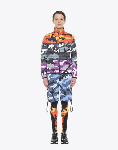 Shop Valentino Reversible Camoushuffle Down Coat In Multicolored