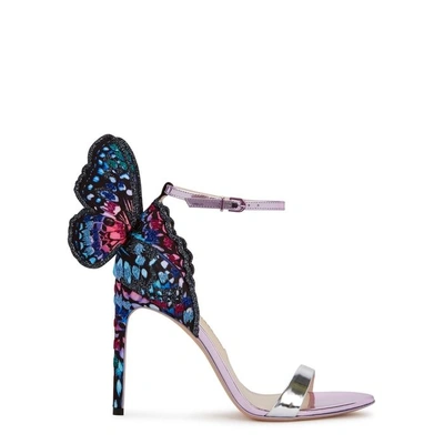 Shop Sophia Webster Chiara Winged Leather Sandals In Silver