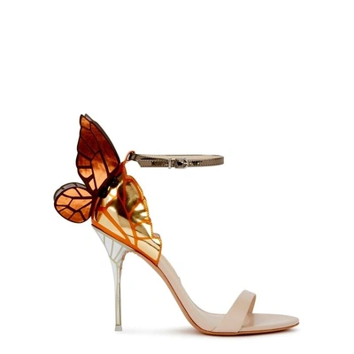 Shop Sophia Webster Chiara Winged Leather Sandals In Nude