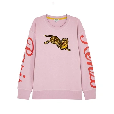 Shop Kenzo Tiger-appliquéd Cotton Sweatshirt In Pink
