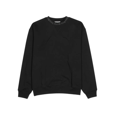 Shop Acne Studios Flogho Black Cotton Sweatshirt
