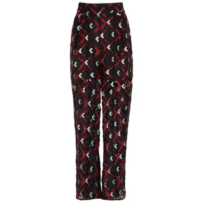 Shop Carmen March Fil Coupé Silk Chiffon Trousers