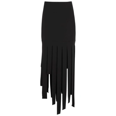 Shop Carmen March Black Fringed Cady Midi Skirt