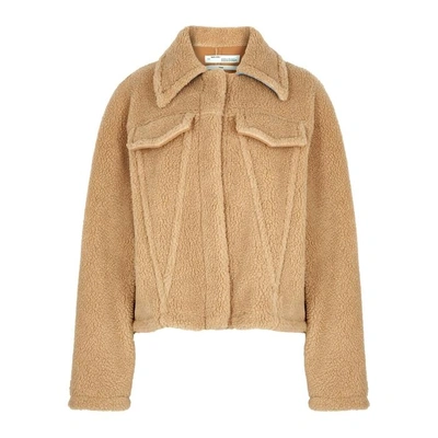 Shop Off-white Lk25 Camel Faux Shearling Jacket