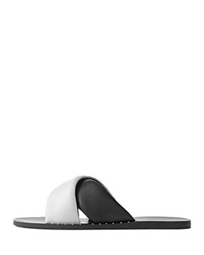 Shop Rag & Bone Women's Keaton Slide Leather Sandals In Black/white