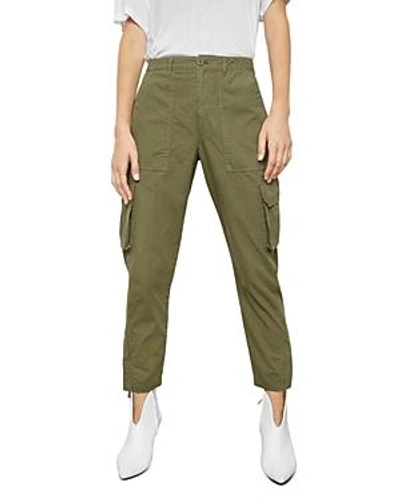 Shop Anine Bing Cropped Cargo Pants In Military Green