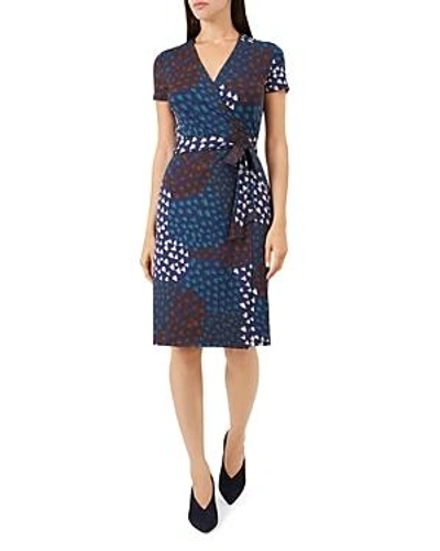 Shop Hobbs London Delilah Printed Wrap Dress In Navy Multi