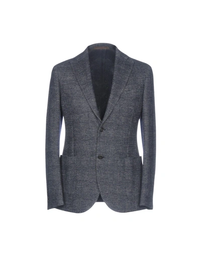 Shop Eleventy Blazer In Dark Blue