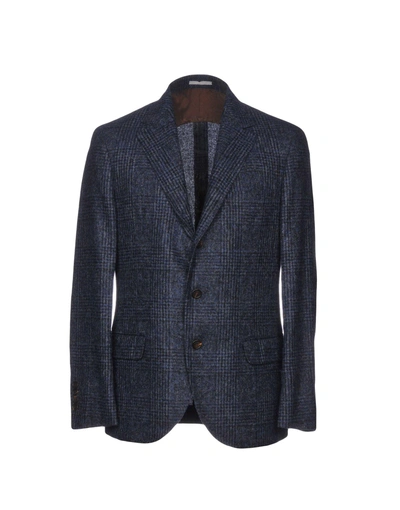 Shop Brunello Cucinelli Blazers In Dark Blue