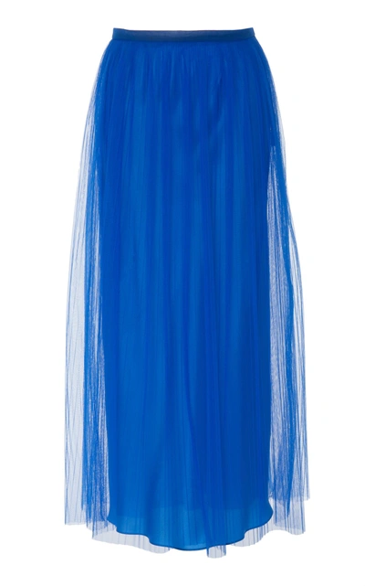 Shop Maison Margiela Tulle Midi Skirt In Blue