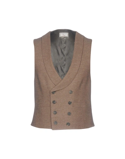 Shop Brunello Cucinelli Suit Vest In Khaki