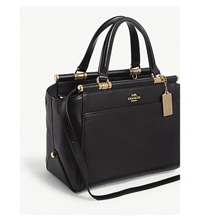 Shop Coach Grace Leather Tote In Li/black 2