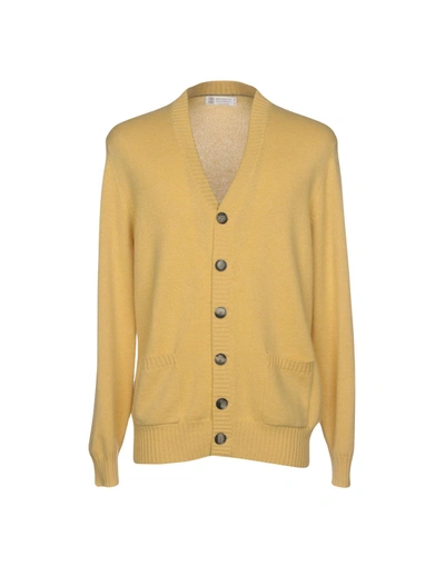 Shop Brunello Cucinelli Cardigan In Yellow