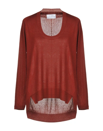 Shop Fine Collection Sweater In Maroon