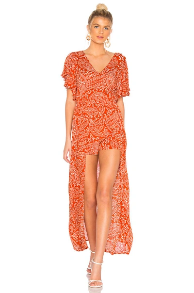 Shop Bb Dakota Jack By  Electric Feels Romper In Burnt Orange.