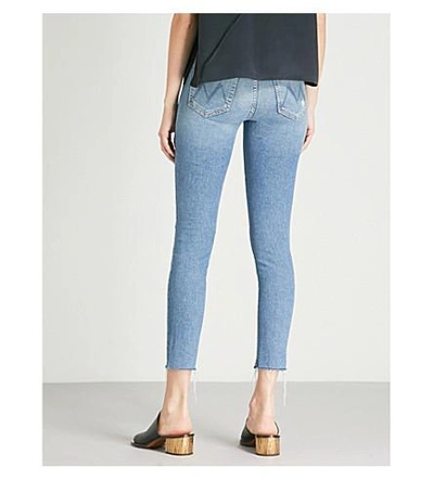 Shop Mother The Looker Ankle Fray Skinny Mid-rise Jeans In Love Gun