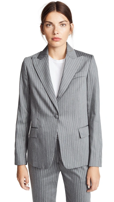 Shop Golden Goose Venice Jacket In Grey Pinstripe