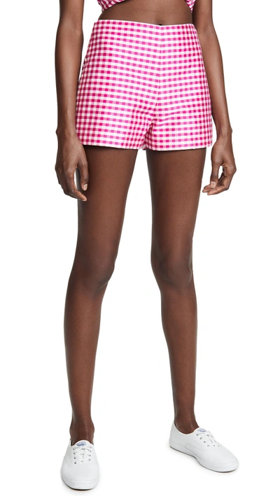 Shop Leal Daccarett Corozo Shorts In Pink Gingham