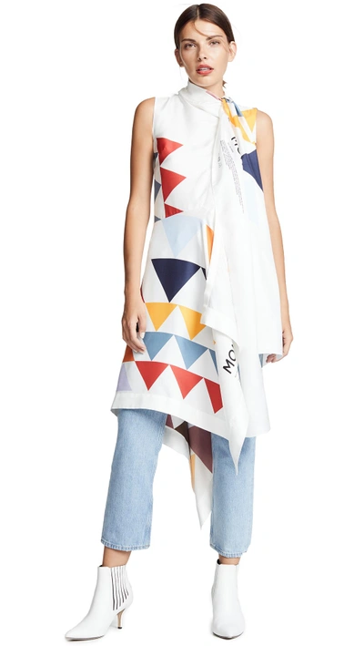 Shop Monse Print Scarf Top In White Multi