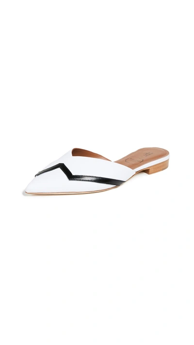 Shop Malone Souliers Amelie Flat Mules In Black/white
