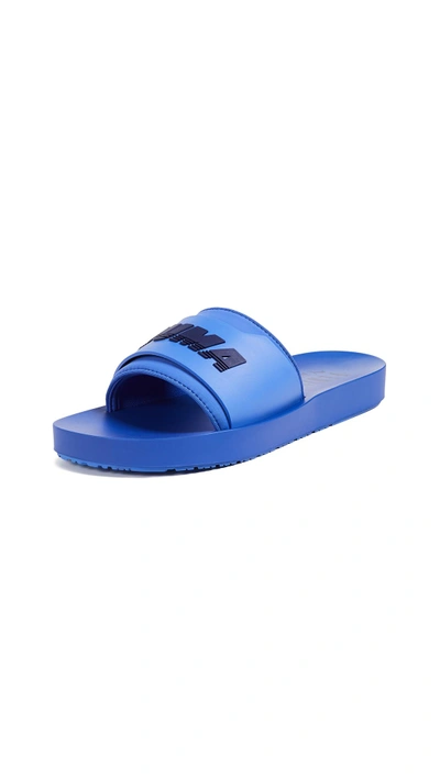 Shop Puma X Fenty Surf Slides In Dazzling Blue/evening Blue