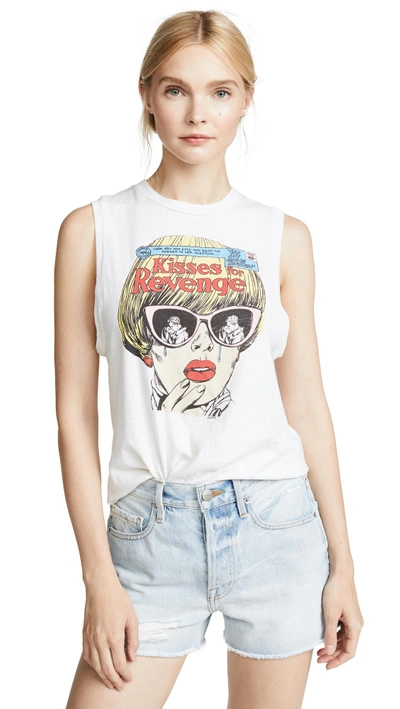 Shop Re/done Kisses For Revenge Muscle Tank Top In Vintage White
