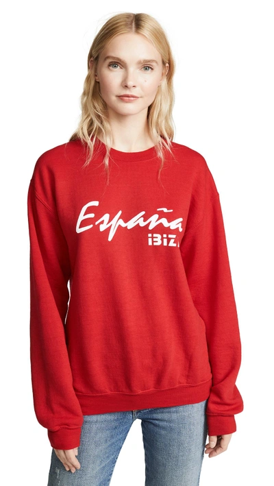 Shop Rxmance Espana Sweatshirt In Faded Red